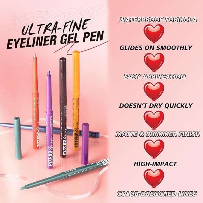 Waterproof Eyeliner black Shimmer Retractable Black Gel Eyeliner Smudge-proof Hypoallergenic Makeup (11#)