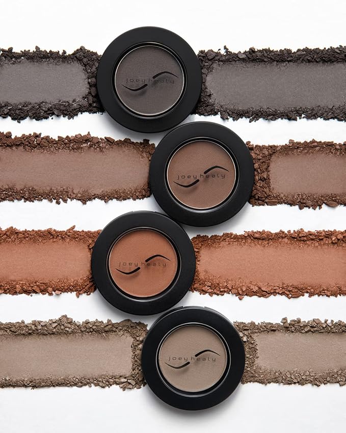 Joey Healy Luxe Brow Powder, Natural and Soft Definition Eyebrow Powder, Waterproof Brow Makeup Formula, Raven (Charcoal)