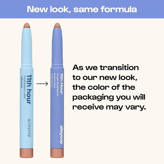 ALLEYOOP 11th Hour Cream Eye Shadow Sticks - Charcolit (Shimmer) - Award-winning Eyeshadow Stick - Smudge-Proof and Crease Proof for Over 11 Hours - Easy-To-Apply and Compact for Travel, 0.05 Oz