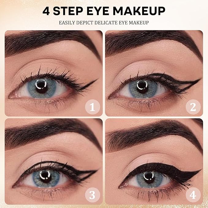 EverGlider 4-Color Gel Eyeliner Pencil Set – Black Brown Silver Grey Waterproof Eye Liner Crayons, Smooth Long Wear Formula for Natural or Smokey Makeup (01#+02#+03#+04#)