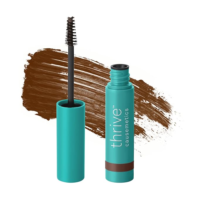 Thrive Causemetics Instant Brow Fix Semi-Permanent Eyebrow Gel, Waterproof Tinted Eye Brow Gel with Vitamin B5, Smudge-Proof, Long Lasting Definition, Vegan & Cruelty Free, Audrey (Medium Brown)