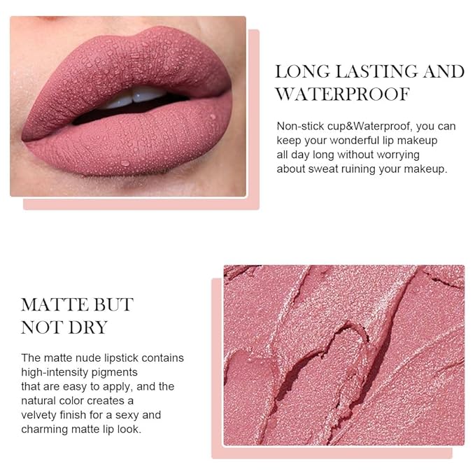 BINGBRUSH Crayon Matte Longwear Lipstick Pack Set,Moisture Smooth Color Stick Ultimate Lip Crayon for Makeup Collection - 24 hour lipstick waterproof and smudge proof Velvet Lipgloss (07#)