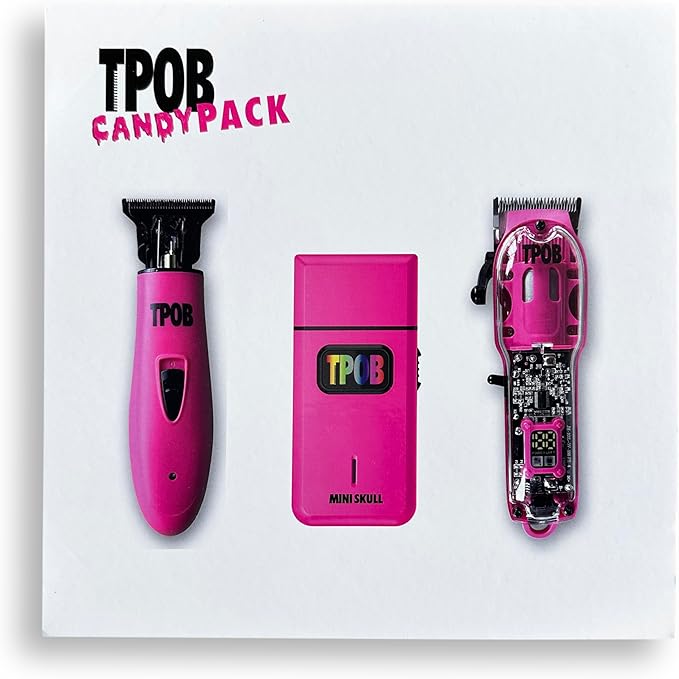 TPOB Slime 2 Candy Pink Clipper Trimmer Shaver Set Barber Hair Clippers in Matte Pink with Taper Blade