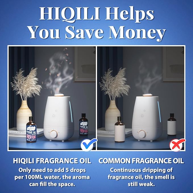 HIQILI Fresh Flower Essential Oil 100ml - Floral Fragrance Oil for Aromatherapy, Air Freshener, Large Room, Candle Scents for Candle Making, Soap Making - Fresh Scented Diffuser Oil 3.38 Fl Oz