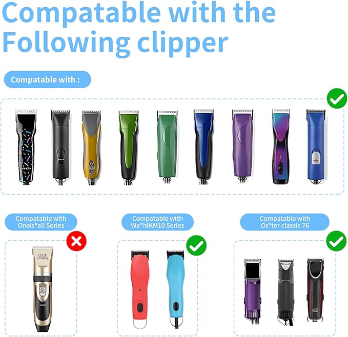 4FC+5FC+7FC+3-3/4FC Detachable Dog Grooming Blades, Compatible with Andis, Oster A5, Wahl KM10 Series Clippers, Silver (4 Packs)