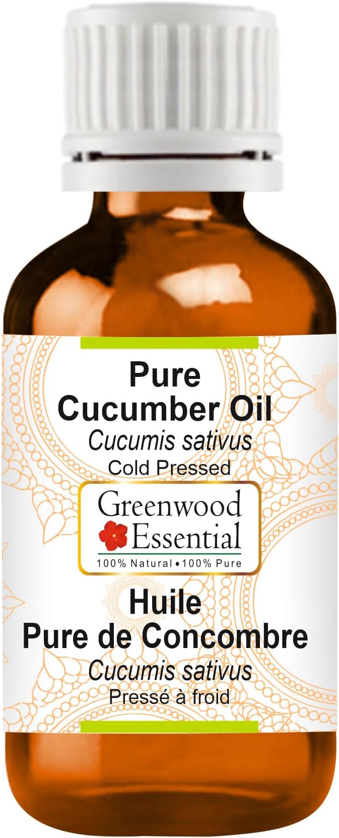 Greenwood Essential Pure Cucumber Oil (Cucumis sativus) Cold Pressed 100ml (3.38 oz)