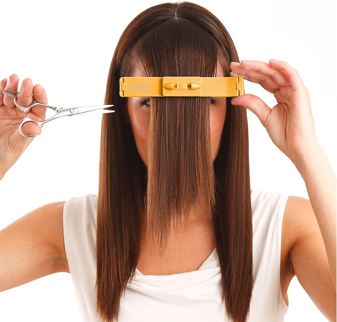 Original CreaClip MEDIUM and Scissors For FINE, THIN HAIR - As seen on Shark Tank - Hair Cutting Tool for Layers Bangs Split Ends Kids Hair Cut, Hair Cutting Guide