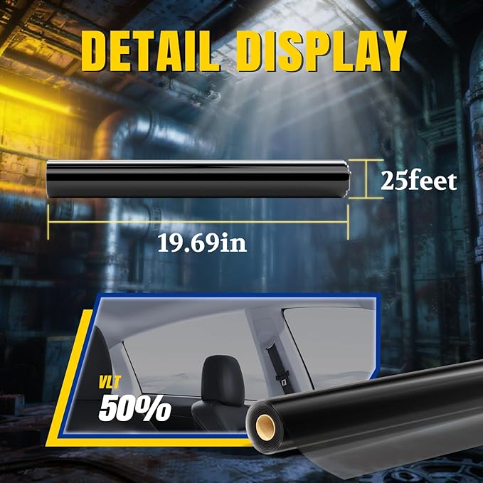 ARANA Nano Ceramic Window Tint Car 50% Percent, Automotive 50% Window Tints Professional Privacy Film for Car Trucks, 99% UV Heat Blocking Anti Glare & Scratch 20" in x 25'Ft