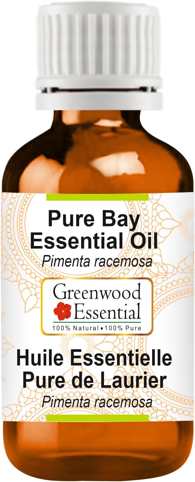 Greenwood Essential Bay Essential Oil (Pimenta racemosa) Pure | Non-Sticky | Non-Greasy | Lightweight | Men & Women | All Skin Types | Steam Distilled 10ml (0.33 oz)