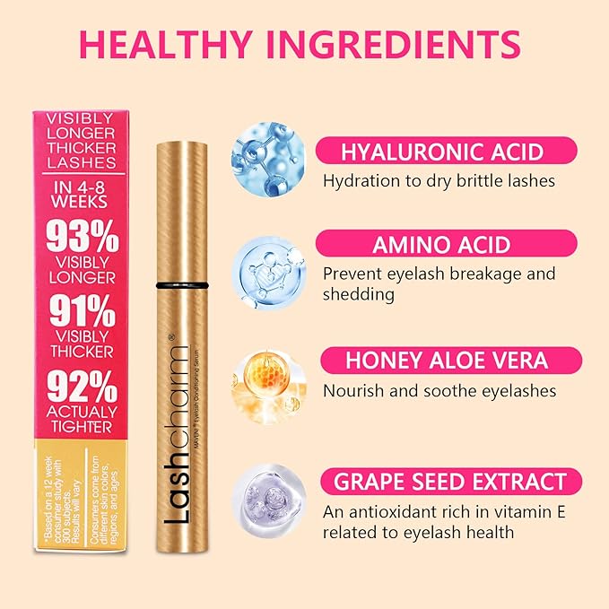 Lash Enhancing Serum, Women's Advanced Cosmetics, Eyelash Growth Serum, Promote Longer, Fuller, and Denser Eyelashes, Fast and Effective (Frosted Gold, 0.17 Fl Oz (Pack of 1))