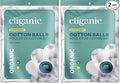 Cliganic Organic Super Jumbo Cotton Balls (200 Count) - Hypoallergenic, Absorbent, Large Size, 100% Pure (Packaging May Vary) (Pack of 2)