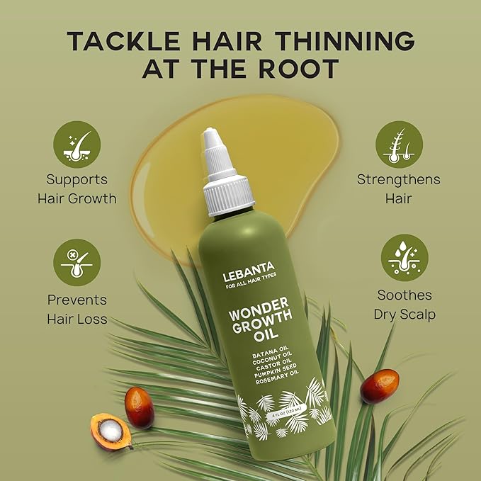 Batana Oil For Hair Growth - 100% Pure, Raw & Natural Blend With Organic Castor, Pumpkin Seed, Coconut and Rosemary Oil - Thicker, Stronger Hair Gifts For Men & Women Scalp (1 Pack)