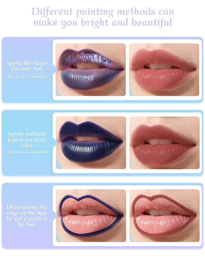 Lip Stain Masque Lip Liner Stain Long Lasting Waterproof Lip Tint Stain Semi-Permanent Lip Tattoo Transfer Proof Non-Drying Matte Finish Suitable for Women's Daily Lip Makeup