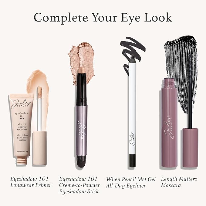 Julep Eyeshadow 101 Crème-to-Powder Waterproof Shadow Stick Duo – Long-Lasting, Crease-Proof, Easy Appy with Built-in Smudger - Pearl & Rose Shimmer