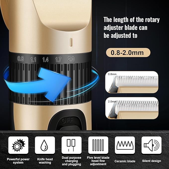 Hair Clipper Trimmer Set JVXYUIEH Beard Trimmer Men's Cordless Hair Clippers Suitable for Men, Women, and Children