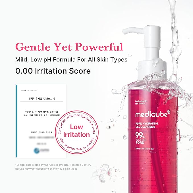 medicube PDRN Jelly to Foam Cleanser | Low pH Hydrating Daily Face Wash for All Skin Types | With PDRN, Collagen & LHA | Gentle Pore Care & Radiant, Balanced-Looking Skin | Korean Skincare | 200ml