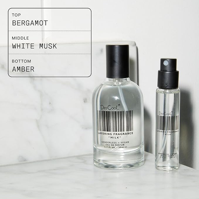 DedCool Eau de Parfum | Xtra Milk | Genderless Luxury Fragrance with Bergamot, White Musk & Amber | Non-Toxic, Vegan | Long Lasting Perfume for Men & Women | Clean, Sophisticated Aroma | 1.7 fl. oz.