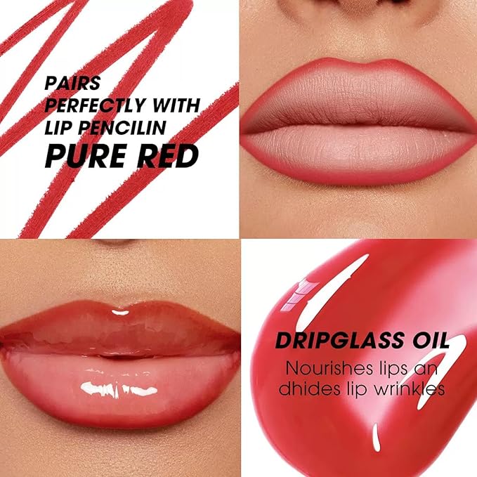 Brown Lip Liner Waterproof Lip Liner and Gloss Set High Pigment Long Lasting Plum Smudge proof Lip Gloss and Lip Liner Set (06# Brown)