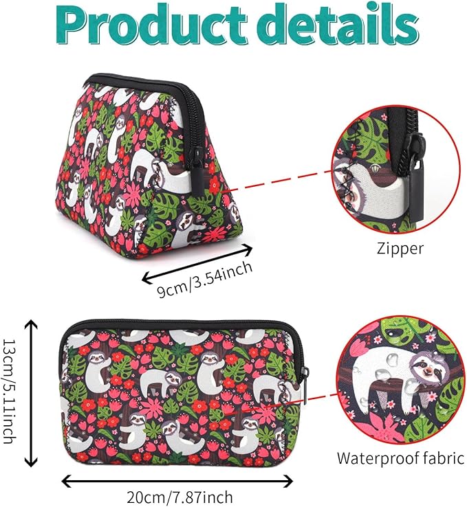 Cosmetic Bag Waterproof Neoprene Zipper Pouch Travel Portable Toiletry Makeup Bags Organizer Case for Women and Girls