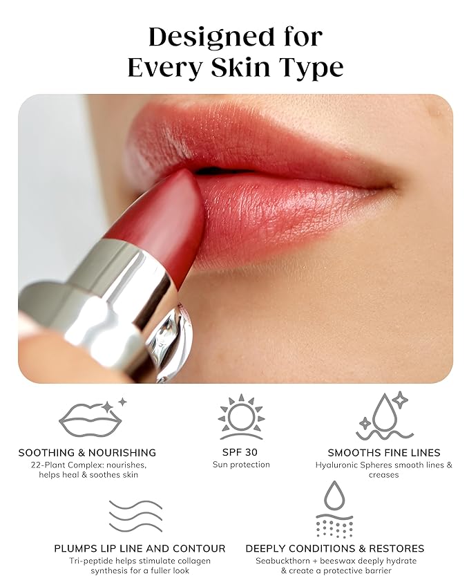 KAPLANMD Perfect Pout SPF Lipstick – Anti-Aging Lipstick with SPF 30, Hyaluronic Acid & Maxi-Lip Peptide – Moisturizing Color for Dry Lips – Non-Sticky Cruelty-Free Formula – HOLLYWOOD