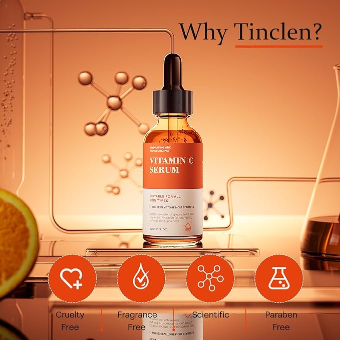 Vitamin C Serum For Face-Anti Aging & Wrinkle Facial Serum With Vitamin C,Sodium Hyaluronate,Vitamin E And More,Skin Brightening Serum For Dark Spots,Fine Lines & Dull Skin,1 Fl Oz
