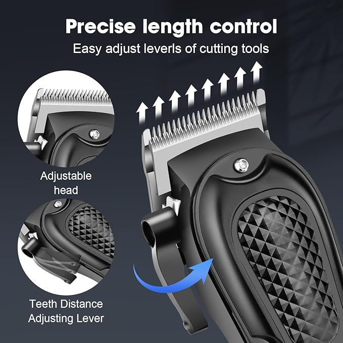 HIENA Professional Hair Clipper Set & Trimmer Kit for Men, Rechargeable Cordless Barber Clippers for Hair Cutting, Haircut Clippers, Gift for Men