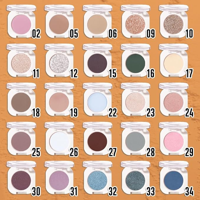 Light Brown Glitter Single Eyeshadow, Lightweight Blendable Mini Eye Shadow for Older Women, Monochrome Eyeshadow Palette Makeup Pigmented Waterproof, Vegan & Cruelty-Free, 09