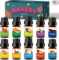 Bakery Fragrance Oils, Holamay Scented Essential Oils for Soap & Candle Making, Aromatherapy Diffuser Oil Scents (10 Packs of 5ml) - Creamy Vanilla, Gingerbread, Chocolate, Pumpkin Pie and More