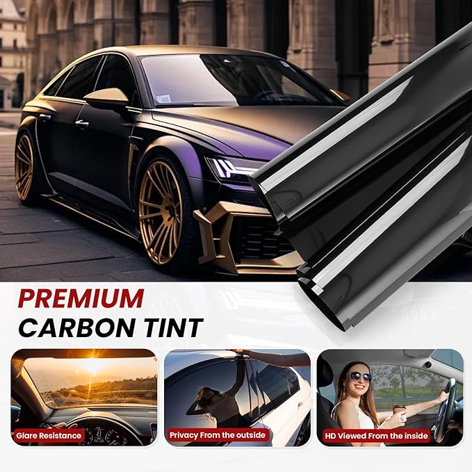 Car Window Tint, 2 PLY 35% VLT Premium Carbon HD Window Roll for Car, Home 36" in x 100'Ft Automotive Car Tint Privacy Film with Strength Adhesive, Blocks UV/IR Rays, Reduce Heat & Glare