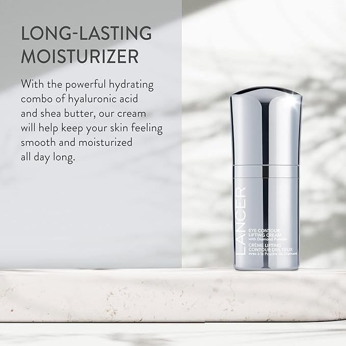 Lancer Skincare Eye-Contour Lifting Cream with Diamond Powder, Anti-Aging Eye Cream with Hyaluronic Acid, 0.5 Ounces