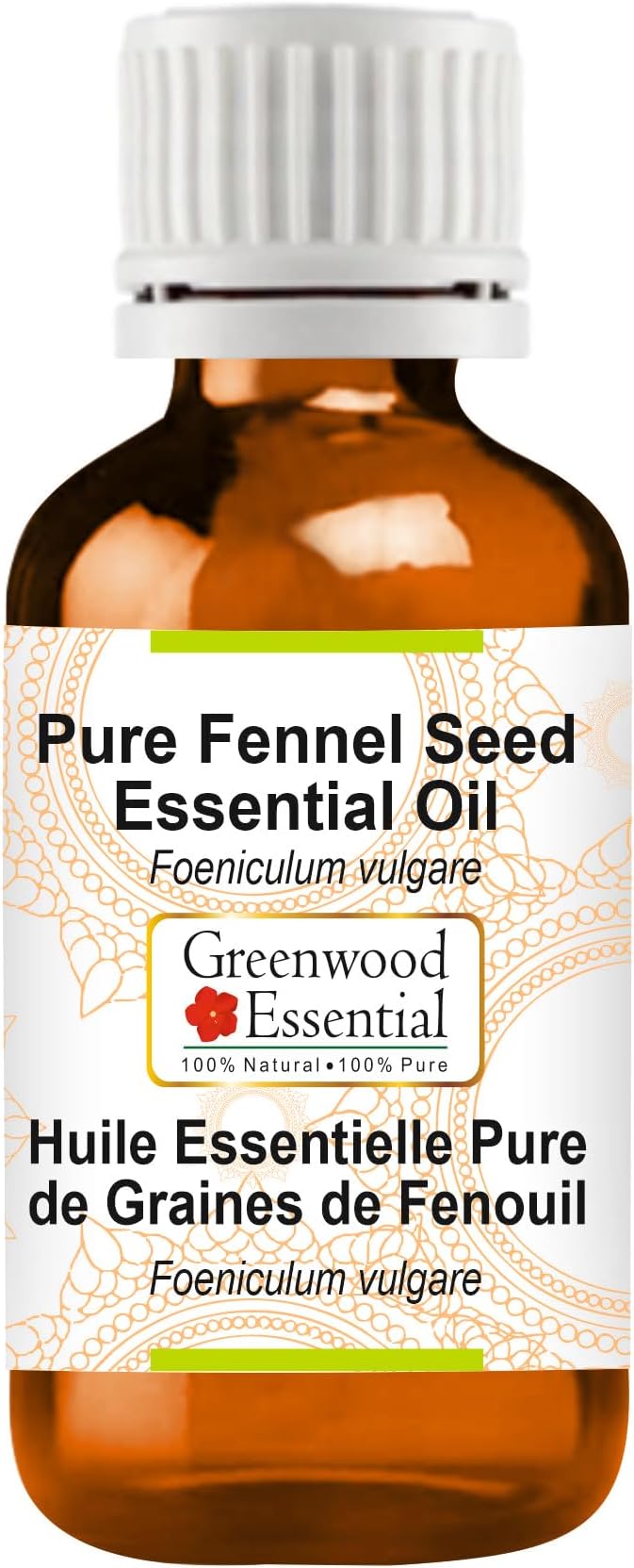 Greenwood Essential Fennel Seed Essential Oil (Foeniculum vulgare) Pure | Non-Sticky | Non-Greasy | Lightweight | Men & Women | All Skin Types | Steam Distilled 15ml (0.50 oz)