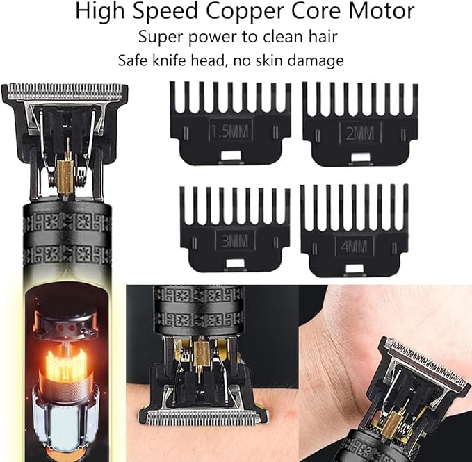Hair Clippers for Men, Cordless Hair Clippers, Travel Small Hair Clippers 5.7" Hair Trimmer Classical Sculpting Styling Rechargeable Hair Remover with 6 Pieces Earpick (Black)