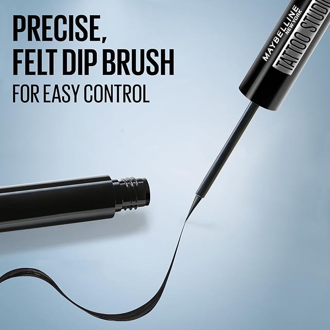 MAYBELLINE Tattoo Studio Dip-Ink Liquid Eyeliner, Waterproof Eyeliner With Up to 24 Hour Wear, Brown Expression, 1 Count