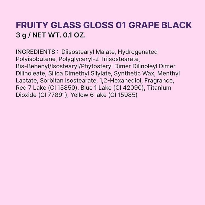 COLORGRAM FRUITY GLASS GLOSS 03 GIGGLE STRAWBERRY | Non-Sticky Glossy Lip Tint with Glass-Like Shine | Long-Lasting Hydrating Lip Gloss for Smooth & Plump Lips