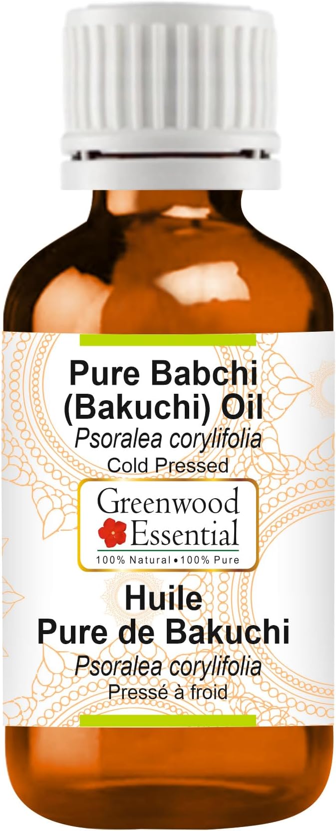 Greenwood Essential Babchi (Bakuchi) Oil (Psoralea corylifolia) | Cold Pressed | Natural | Undiluted | For Diluting Essential Oils | For Skin & Massage | Men & Women | 10ml (0.33 oz)