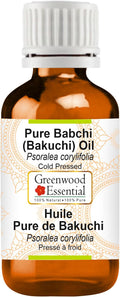 Greenwood Essential Babchi (Bakuchi) Oil (Psoralea corylifolia) | Cold Pressed | Natural | Undiluted | For Diluting Essential Oils | For Skin & Massage | Men & Women | 10ml (0.33 oz)
