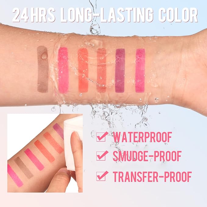 Lip Stain - Lip Liner Stain, Long Lasting Peel Off Lip Stain, Natural Peel Off Lip Liner Stain with Tweezer, Easy to Use, Waterproof, Smudge-proof, Transfer-proof, Plumped