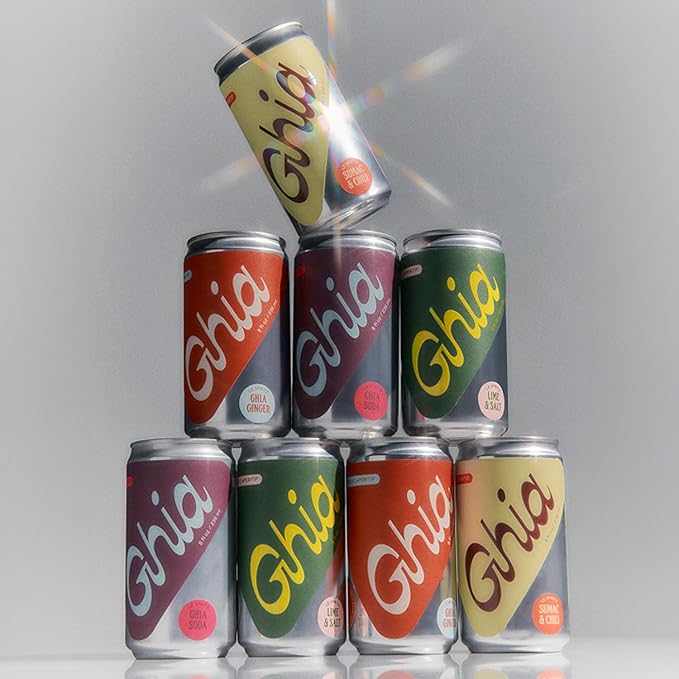 Ghia Non-Alcoholic Le Spritz | Sumac & Chili 12-Pack | Canned Mocktail & Cocktail Mixer, Zero Proof Sparkling Apéritif with Soothing Herbal Extracts | No Sugar, No Artificial Flavors, Caffeine-Free