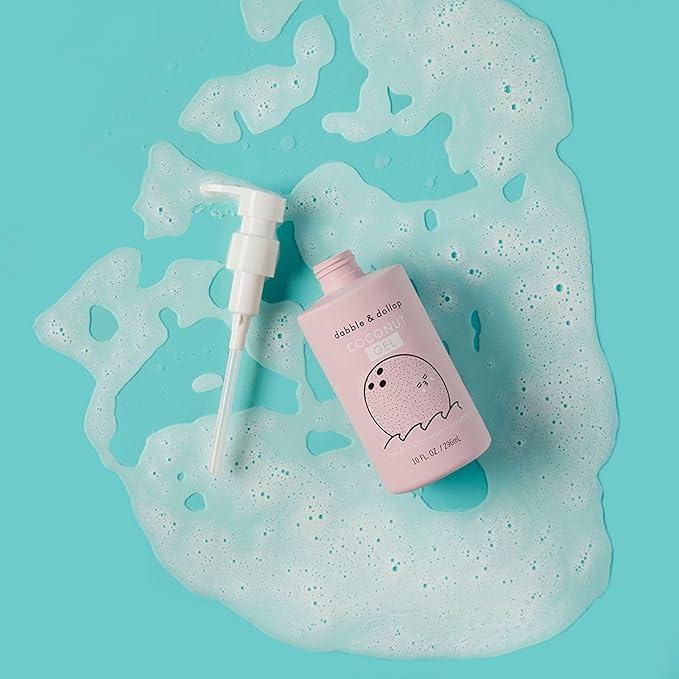 Dabble & Dollop Coconut Body Wash & Shampoo – 3-in-1 Natural Bubble Bath for Kids, No Parabens or Sulfates, Vegan, Gluten-Free, Tear-Free (10oz, Pack of 2)