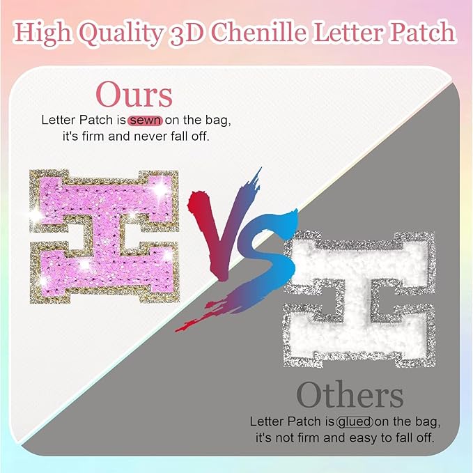 Glitter Initial Letter Makeup Bag, Small Personalized Sequins Letters PU Leather Cosmetic Bag Portable Waterproof Makeup Zipper Pouch, Shine Handbag Organizer Travel Bag Gifts for Women&Girls(White-R)