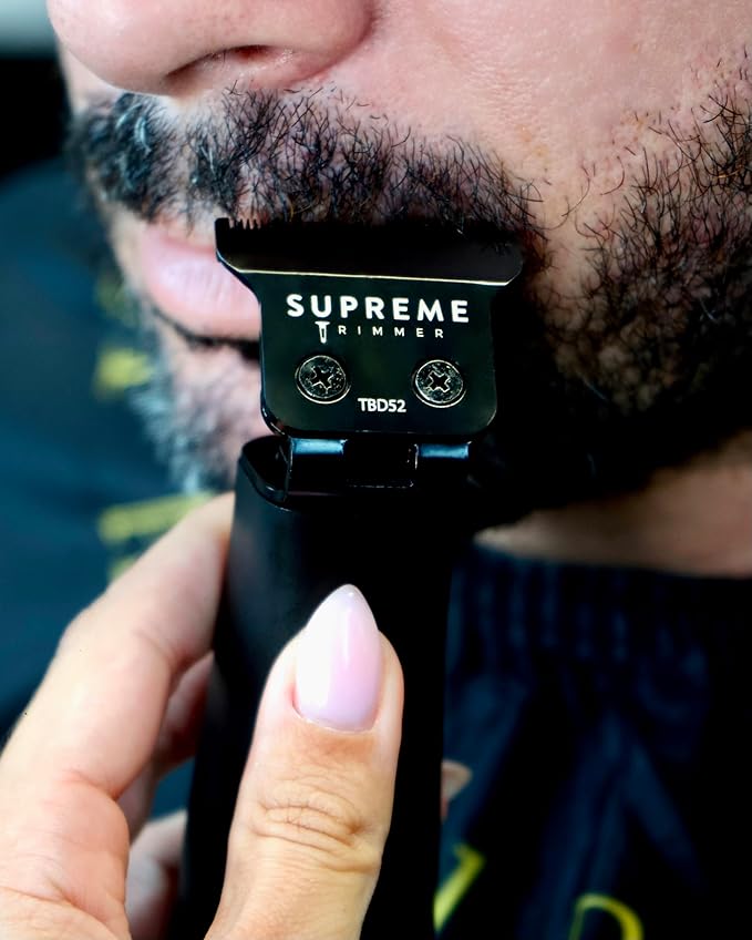 Supreme Trimmer 3-in-1 Barber Bundle | Pro Clipper, DLC T-Shaper Trimmer & Crunch Foil Shaver | Professional Beard Trimmer Men’s Hair Clipper Kit | Red