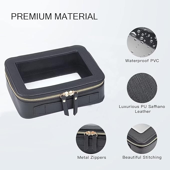 Clear Makeup Bag with Mini Cosmetic Bags,Travel Toiletry Bag for Women,Portable Cosmetic Bag Case, Transparent Waterproof Cosmetic Organizer Storage Bag for Women Men