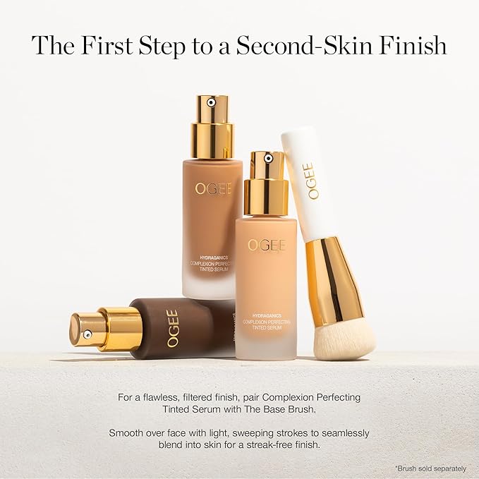 Ogee Complexion Perfecting Liquid Foundation - Lightweight Tinted Moisturizer For Face (Linden 1.25N - Light Beige, Neutral Undertone) - with Vitamin C & Jojoba Oil - Certified Organic & Made in USA