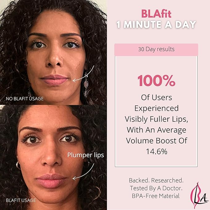 Lip Plumper Device | Non-Invasive Lip Plumping Device, Pain-Free | 60-Second Daily Exercise for Fuller Lips, Defined Jawline & Firmer Skin, MADE IN USA (Sky Blue)