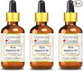 Greenwood Essential Pure Hazelnut Oil (Corylus avellana) with Glass Dropper Cold Pressed (Pack Of Three) 100ml X 3 (10 oz)