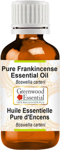 Greenwood Essential Frankincense Essential Oil (Alpha Thujene 70%) (Boswellia serrata) Pure | Non-Sticky | Non-Greasy | Lightweight | Men & Women | All Skin Types | Steam Distilled 50ml (1.69 oz)