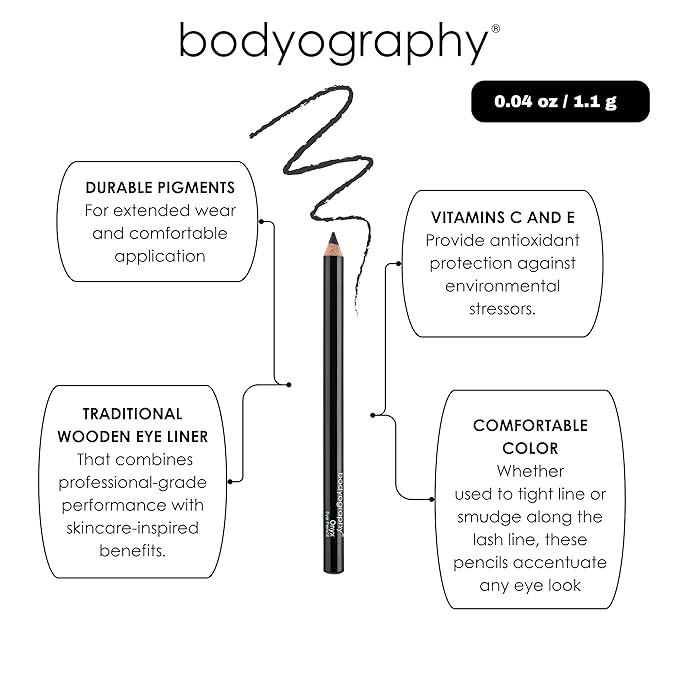 Bodyography Cream Eye Pencil, Bali Bronze - Wooden Eyeliner for Eyes & Eyebrows, Long-Lasting Cruelty-Free Coconut Oil Cosmetic Liner