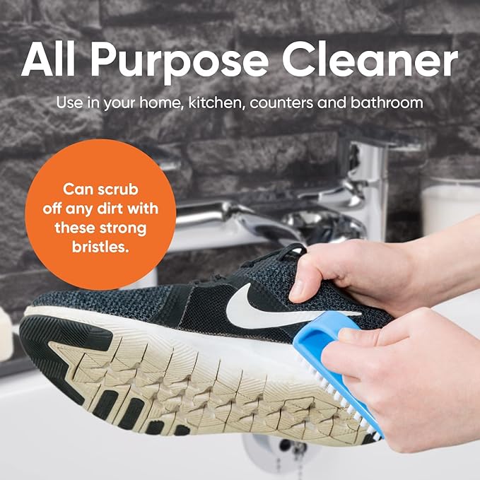 Superio Nail Brush Cleaner with Handle (6 Pack) Durable Scrub Brush to Clean Toes and Fingernails, All Purpose Hand Scrubber Cleaning Brush - Stiff Bristles, Easy to Use (6-Pack)