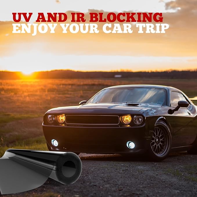 Vepagoo 50% VLT Ceramic Car Window Tint Film (40" x 25FT) - Heat & Glare Reduction, Blocks UV & IR Rays, Scratch Resistant, Privacy Tint Fit for Sedan SUV Pickup Truck