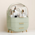Makeup Organizers and Storage, Make up Organizer for Vanity Cosmetics Skincare Organizers With Lid and Drawers Display Cases for Countertop（Light Green）